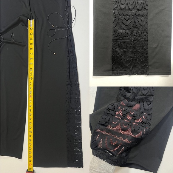 Sexy boutique Wide bell bottom flare lace panel tie-up bell bottoms size M/L - Picture 14 of 16